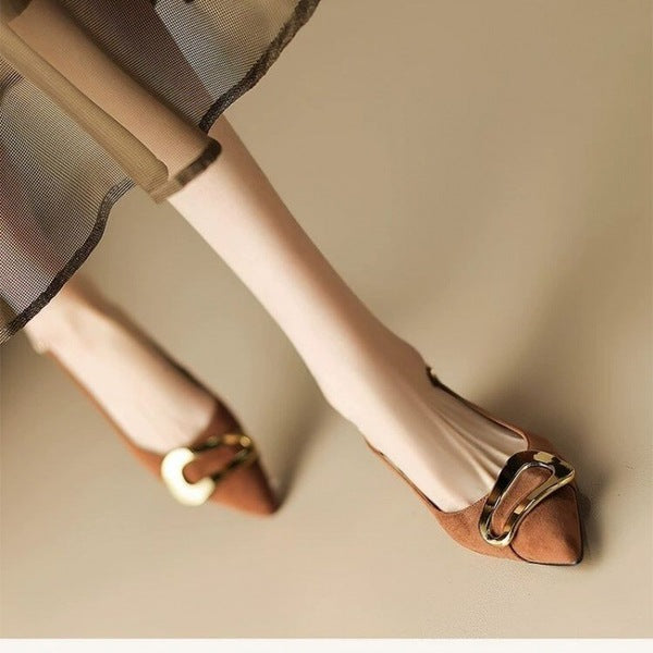 Suede Women Shoes Pointed Toe Fashion Sandals New Slingback Designer Dress Slippers Casual Slides Chaussure Femme