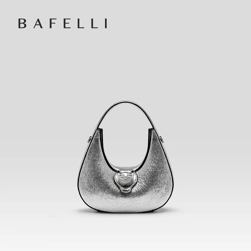BAFELLI 2025 NEW WOMEN'S HANDBAG CAT SERIES GENUINE LEATHER LUXURY BRAND FASHION RETRO STYLE SHOULDER HOBOS FLAP BAGS FEMALE