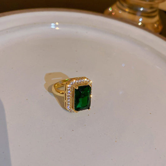 Stunning Adjustable Golden Emerald Ring by Baoyu Jewelry