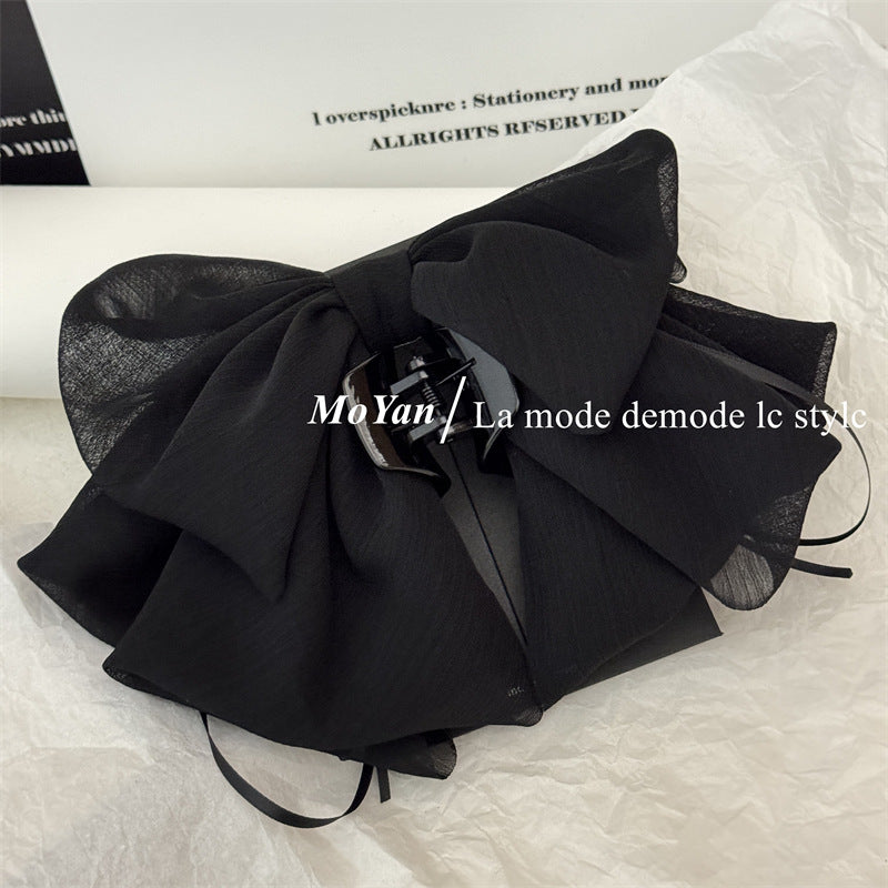 Korean Style Bow Hair Clip – Elegant Handmade Cloth Accessory