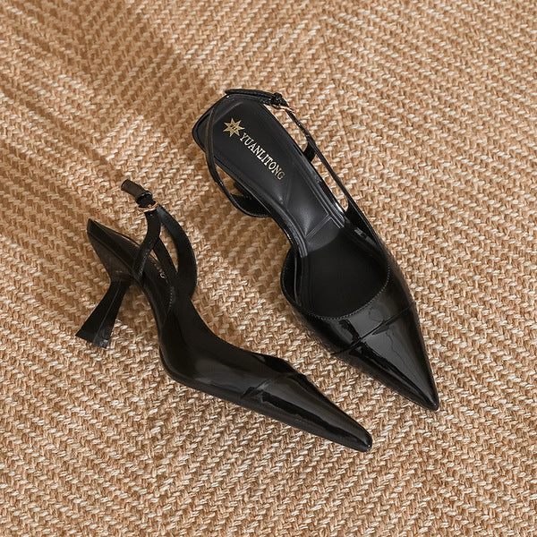 Elegant Pointy Toe High Heels in Apricot & Black – Perfect for Any Occasion!