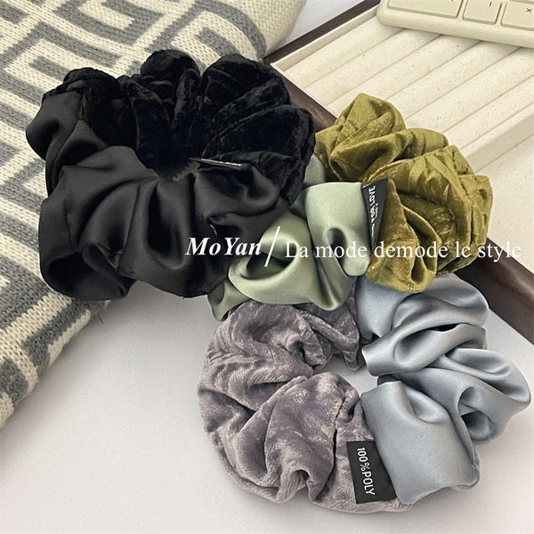 Retro Velvet & Satin Scrunchie – Stylish & High Elasticity Hair Accessory