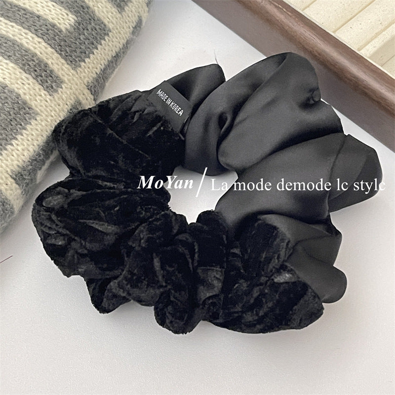 Retro Velvet & Satin Scrunchie – Stylish & High Elasticity Hair Accessory