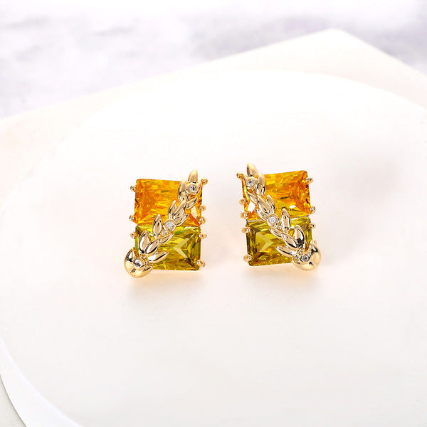 Ortina Dual Color Zirconium Earrings – Light Luxury Statement Piece