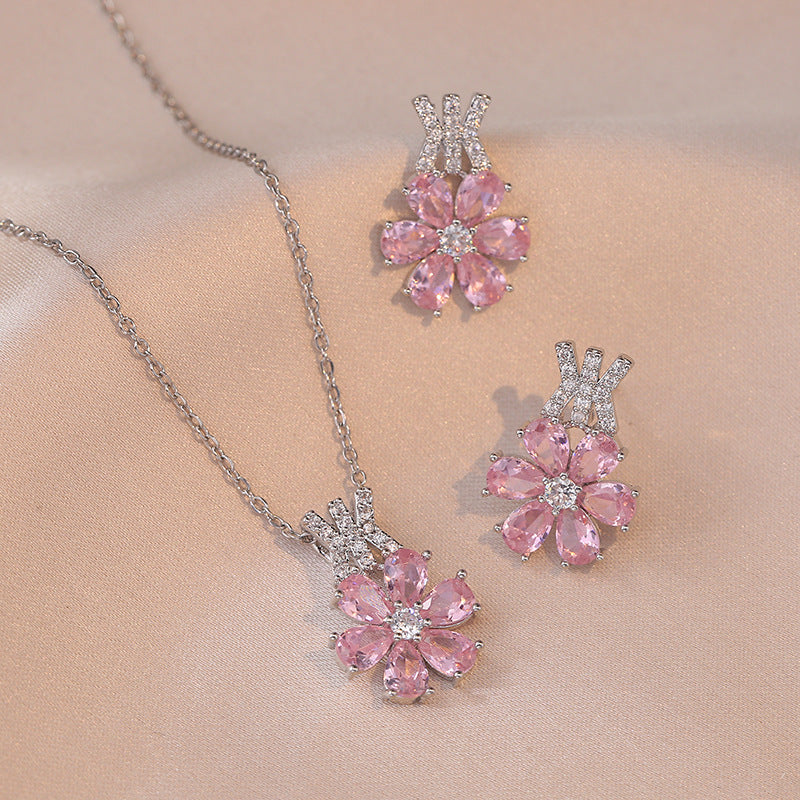 Zirconium Pink Flower Set