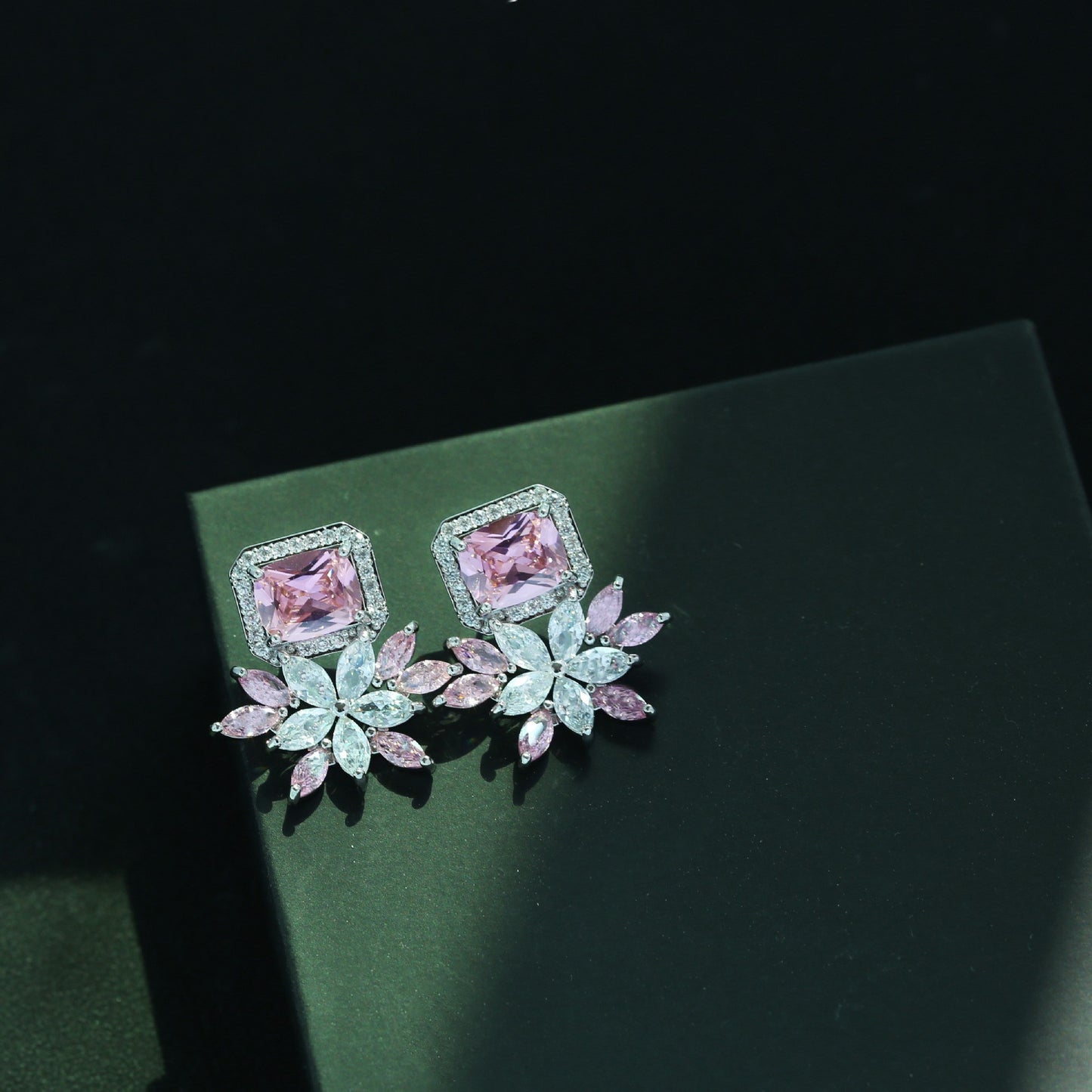 Zirconium Flower Earrings