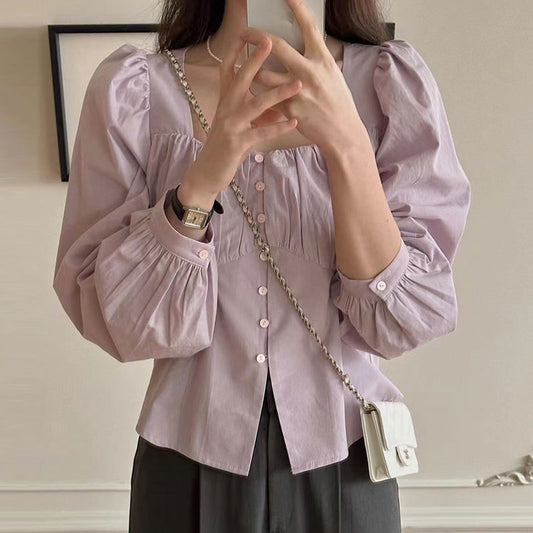 Korean Style Puffed Sleeve Shirt