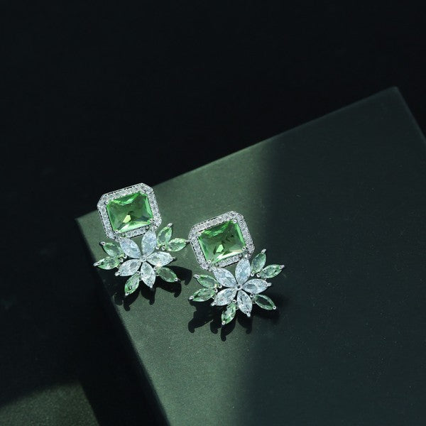 Zirconium Flower Earrings