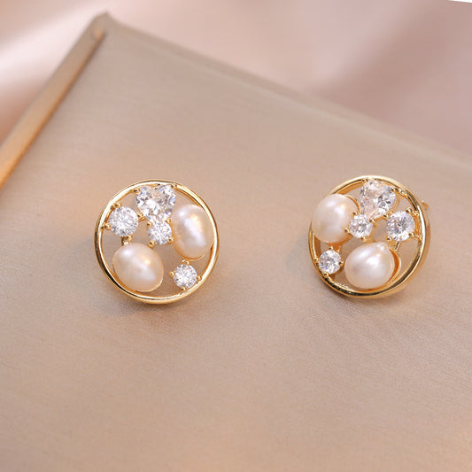 Korean Style Freshwater Pearl Earrings