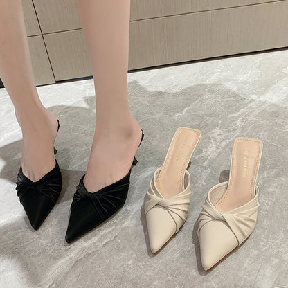 Chic Pointy Toe Heels – Elegant Off White & Black Options!