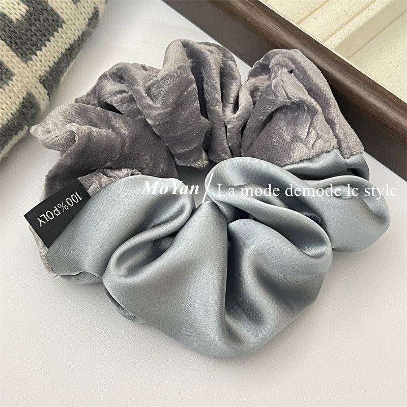 Retro Velvet & Satin Scrunchie – Stylish & High Elasticity Hair Accessory