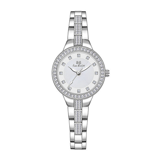 BS Rhinestone Silver Chain Watch